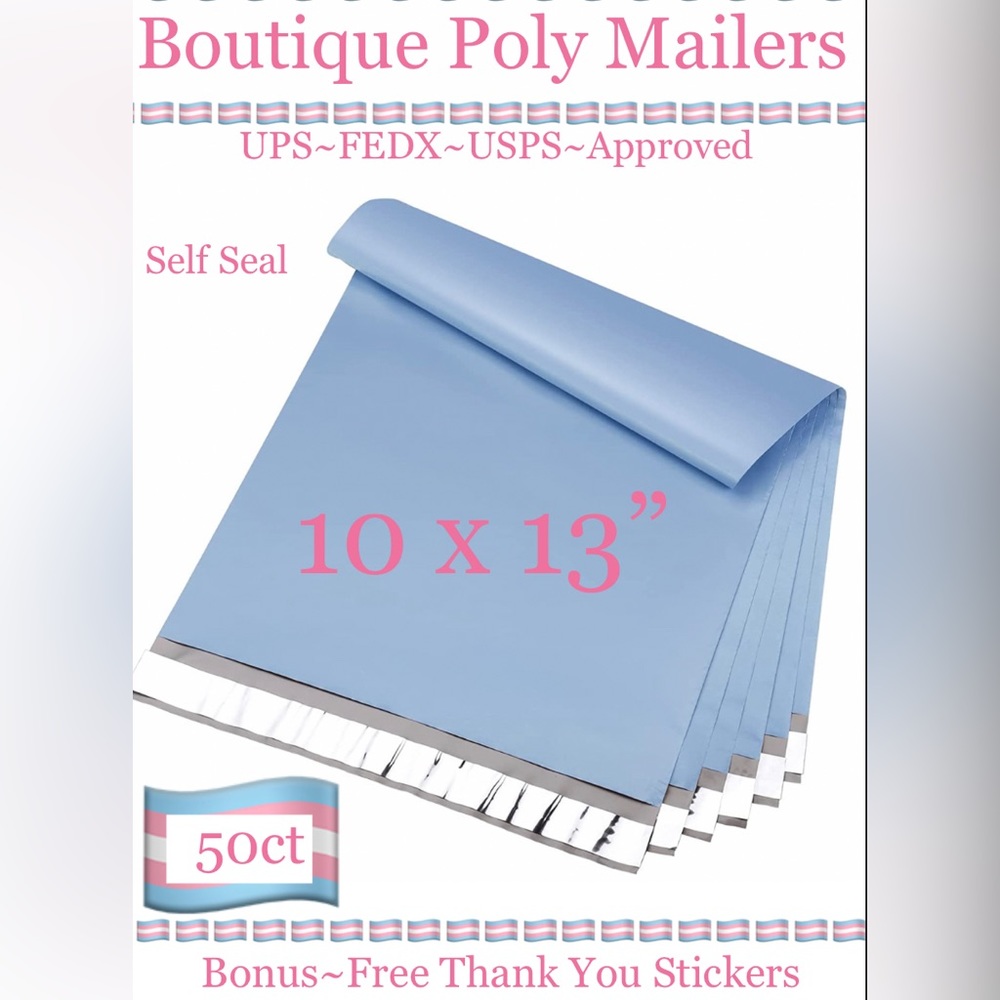 50ct 10x13’ Designer PolyMailers ~BONUS⭐️ 50ct Free Thank You Stickers 🌀🆕🌀